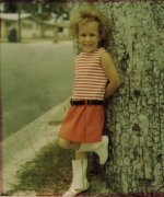 Cyndie at 4yrs. Stylin' in her white GO-GO boots!